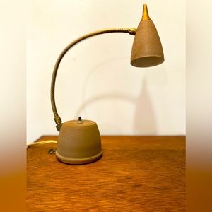 Eagle Hi-Lite Mid Century Modern Atomic Tan Gooseneck Lamp
